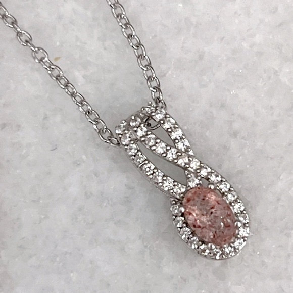 Cherry Tanzurine Zircon Sterling Silver Pendant Necklace - Picture 3 of 12